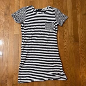 J. Crew Navy and White Striped Mini Dress